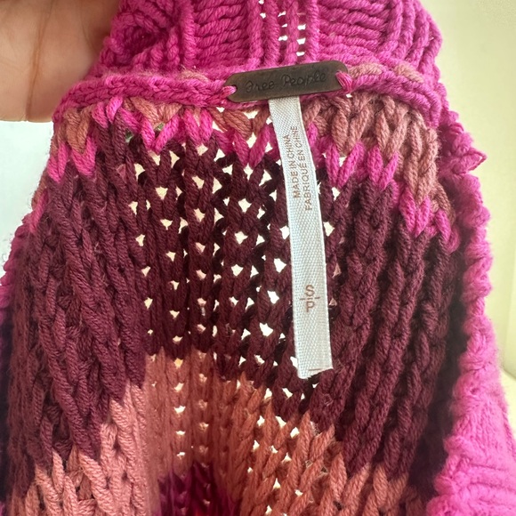 Free People Striped Knit Sweater Pink | Size: Small - Picture 5 of 7